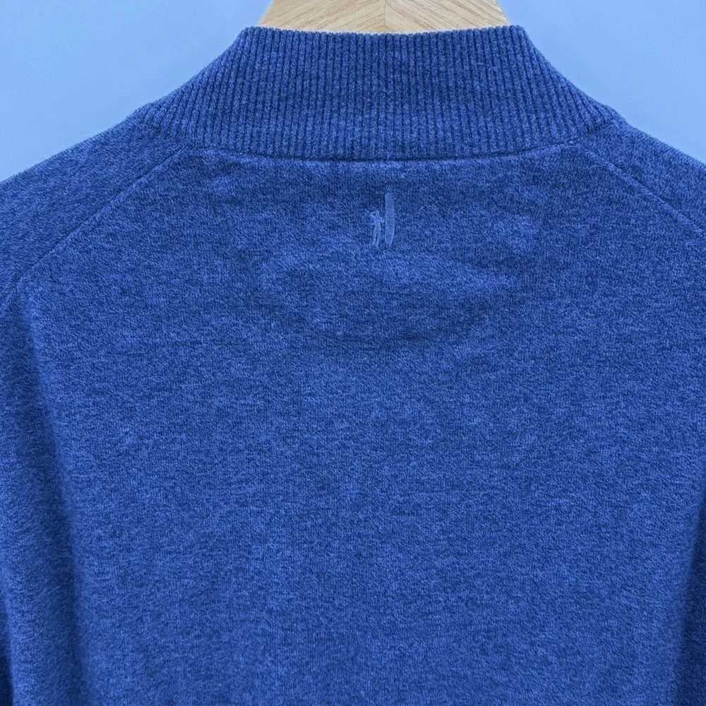 Johnnie-O Men's‎ Large Helios Blue 1/4 Zip Pullover Sweater Cotton Silk Blend